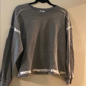 Splendid Grey / Silver Metallic Sweatshirt / Sweater - Size XS